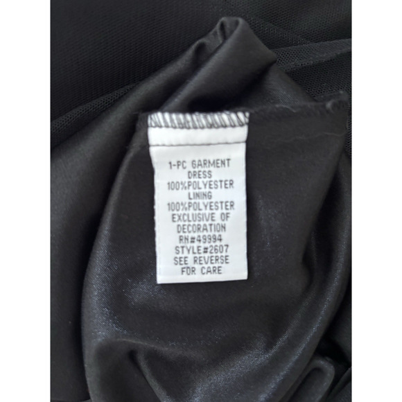 VTG R&M Richards Dress 8 Beaded Mesh Floral Black Boho Whimsical Goth Fairy Y2K - Picture 11 of 12